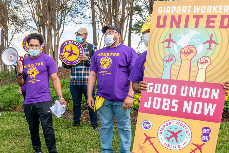 "Light at the end of the tunnel": Houston airport workers win path to $15 an hour!