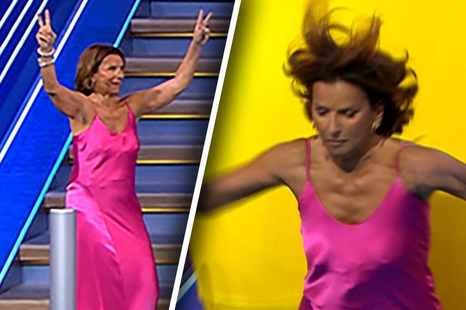 Voll bekleidet! Claudia Obert macht wegen Kack-Ort fiesen Bauchklatscher