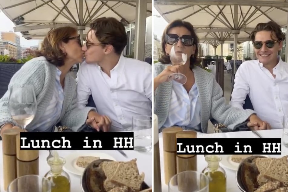 Claudia Obert (61) und Max Suhr (25) beim gemeinsamen Lunch in Hamburg.