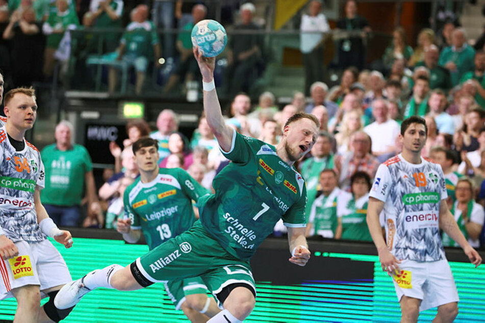 Luca Witzke (M., #7) war bester Werfer der Leipziger.